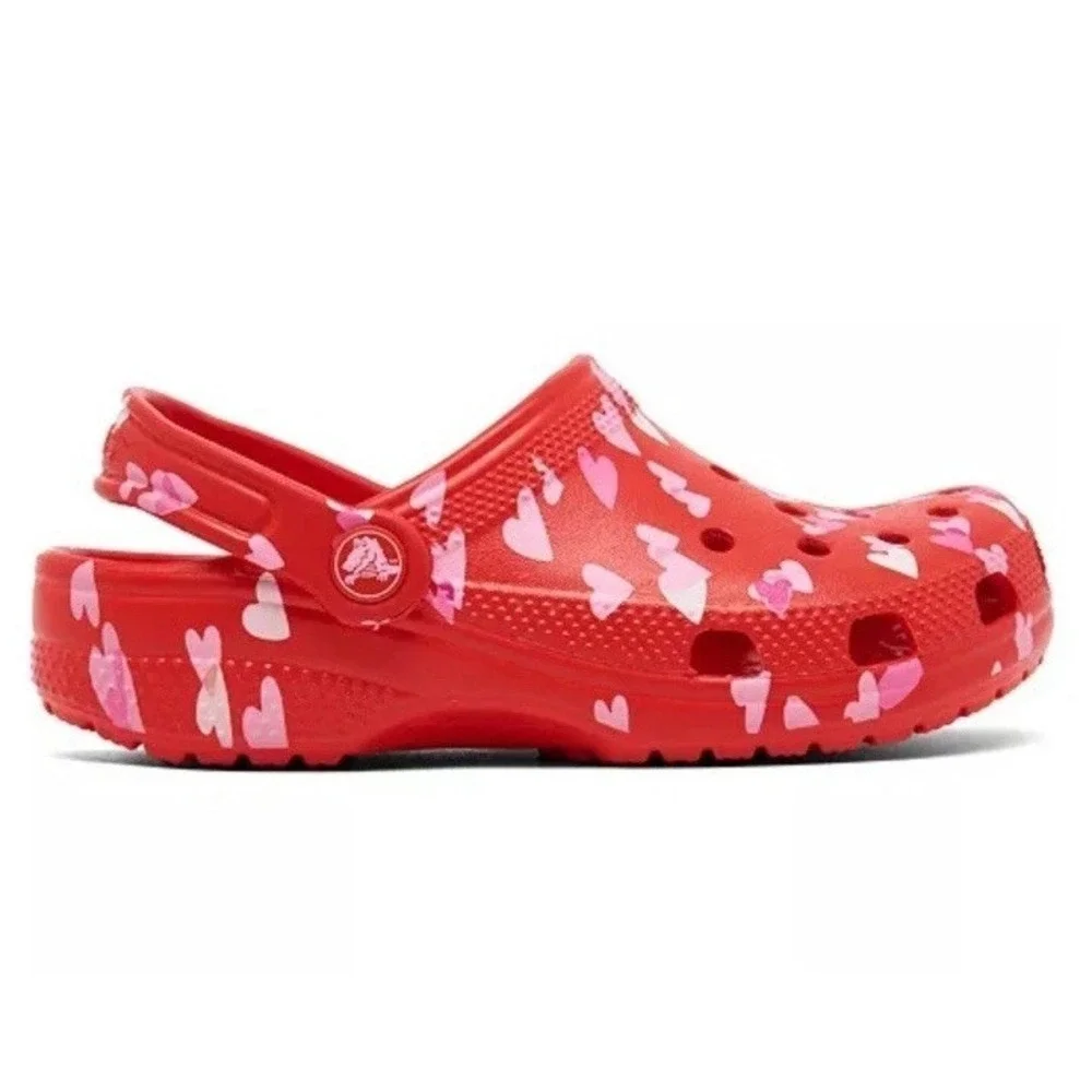 Crocs Classic Valentines Day Clogs‎ Cherry Red Size J5 Youth NWT